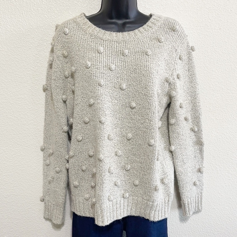 All:Row Grey Pom Pom Sweater Size S - Picture 2 of 10